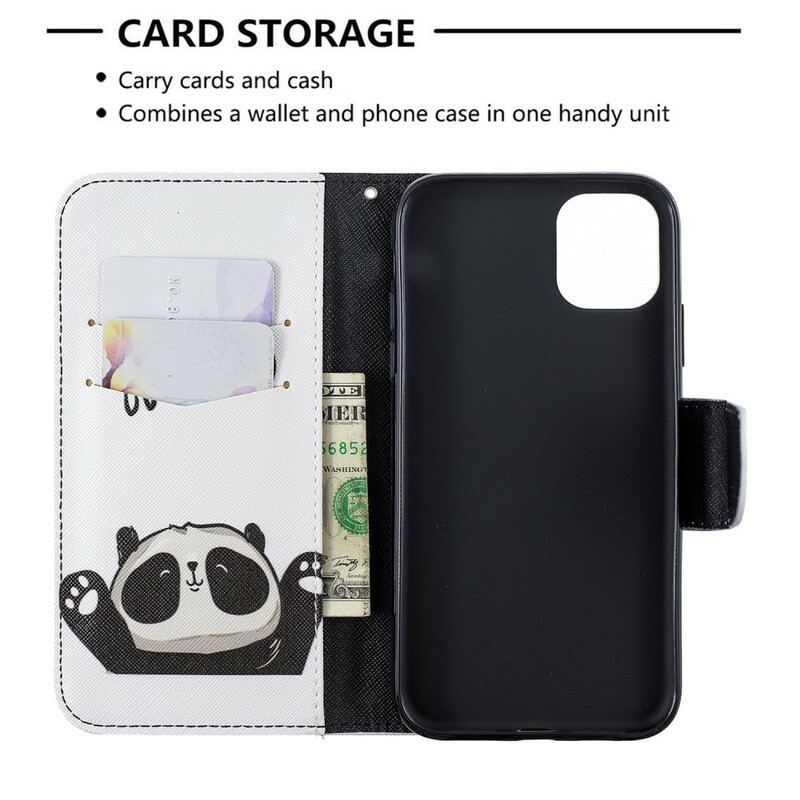 Capa Flip Para iPhone 11 Olá Panda