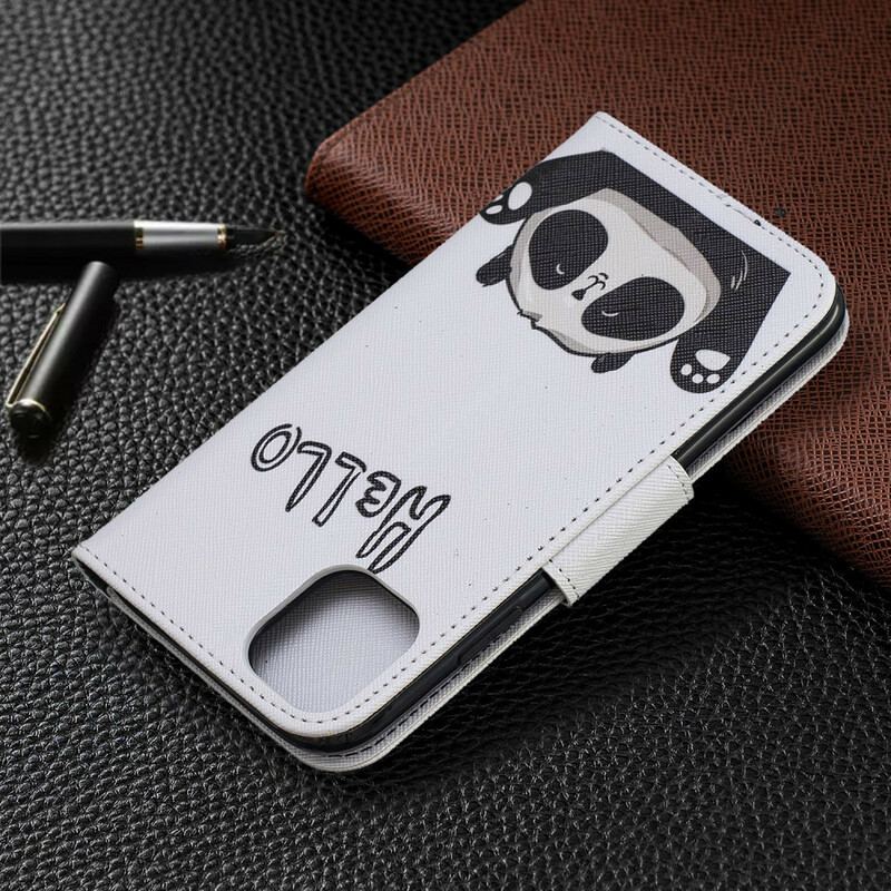 Capa Flip Para iPhone 11 Olá Panda