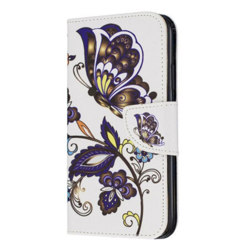 Capa Flip Para iPhone 11 Tatuagem De Borboleta