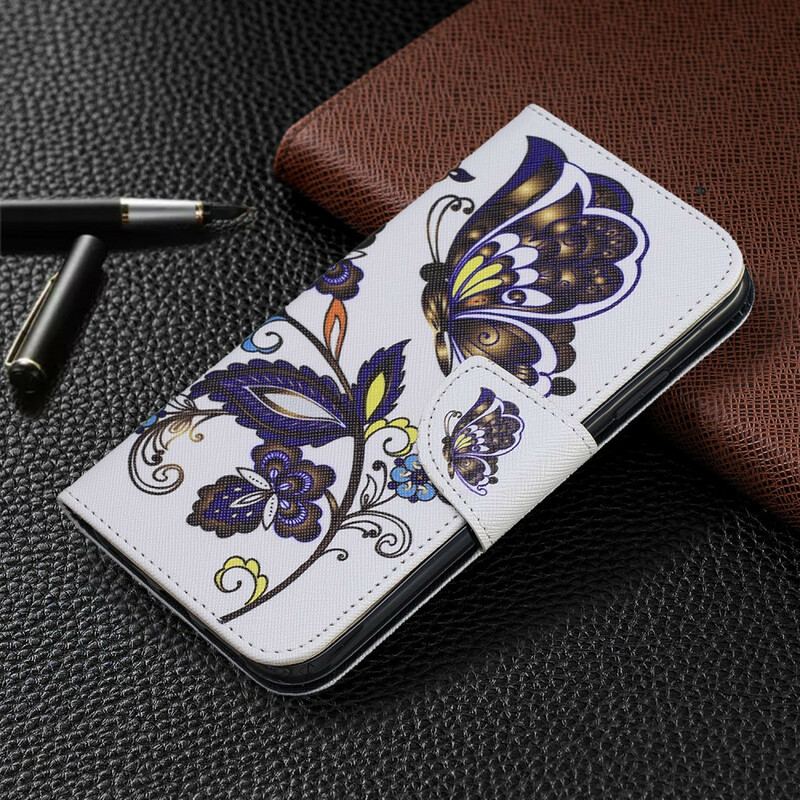 Capa Flip Para iPhone 11 Tatuagem De Borboleta