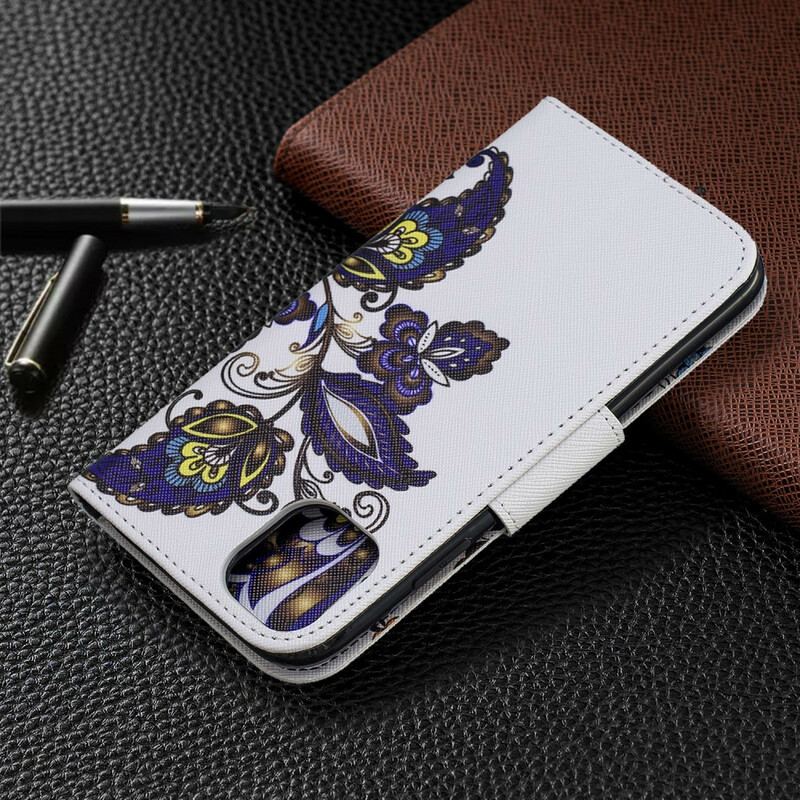 Capa Flip Para iPhone 11 Tatuagem De Borboleta