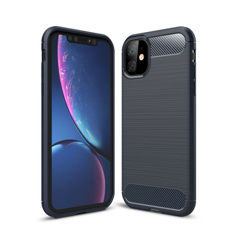 Capa Para iPhone 11 Fibra De Carbono Escovada