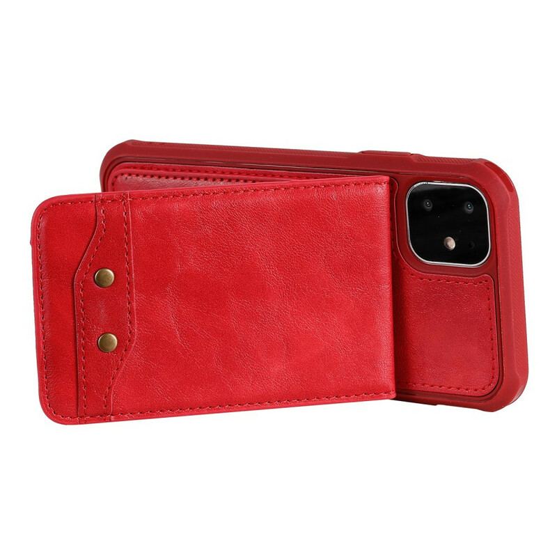 Capa Para iPhone 11 Flip Porta-cartões Dobrável Com Cordão