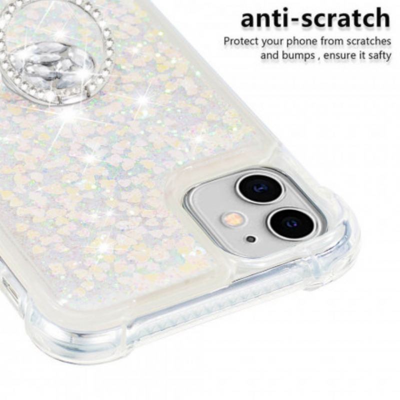 Capa Para iPhone 11 Lantejoulas Com Diamantes De Suporte De Anel