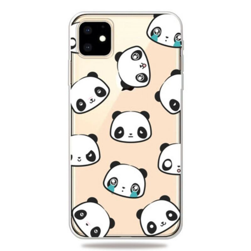 Capa Para iPhone 11 Pandas Sentimentais