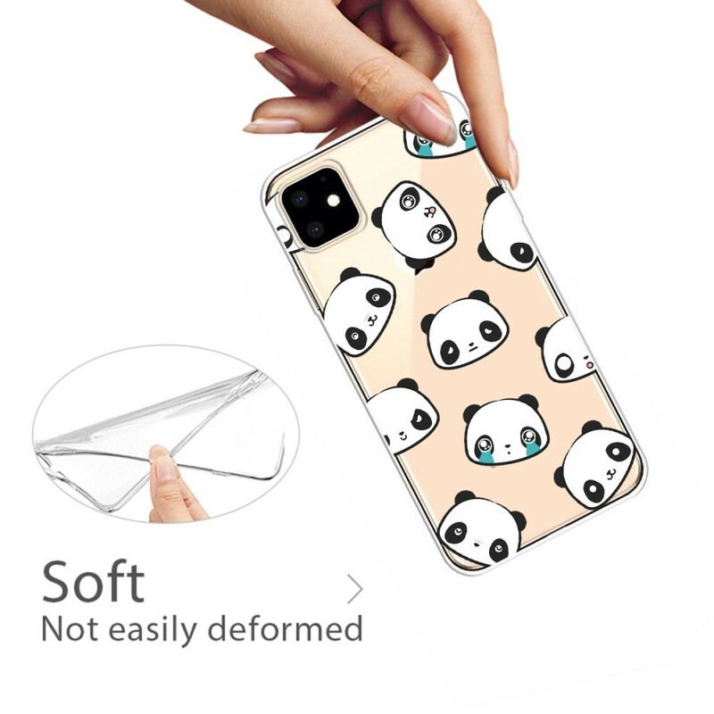 Capa Para iPhone 11 Pandas Sentimentais