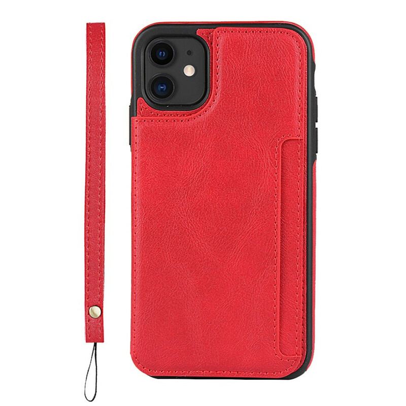 Capa Para iPhone 11 Suporte Para Cartão E Cordão