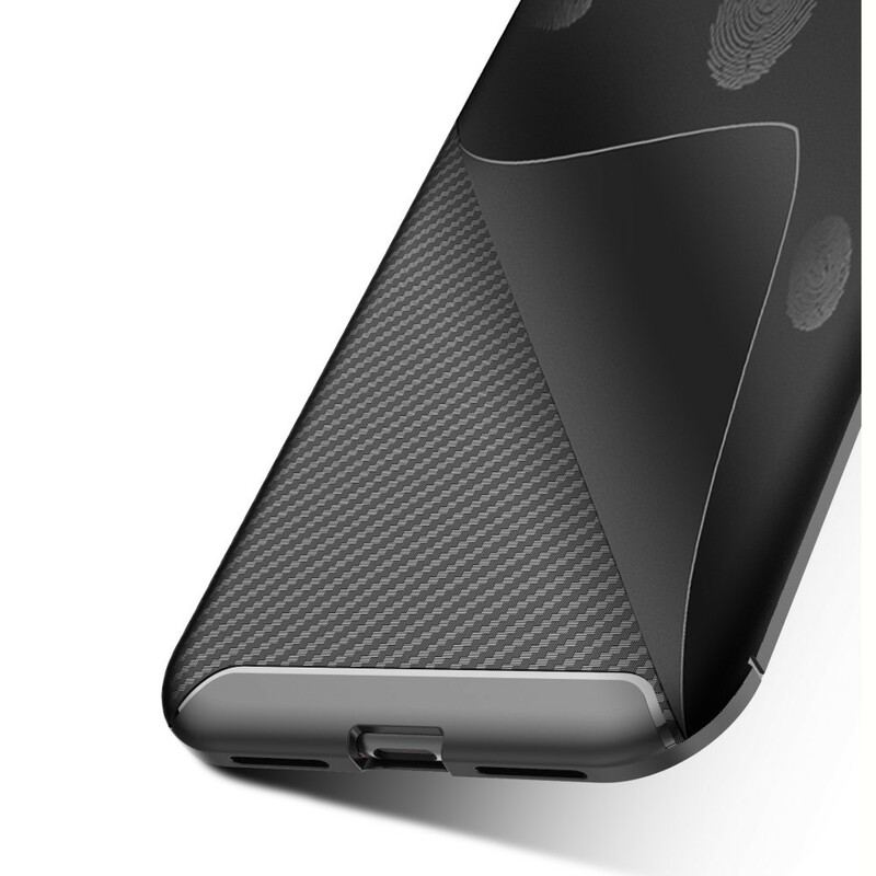 Capa Para iPhone 11 Textura Flexível De Fibra De Carbono