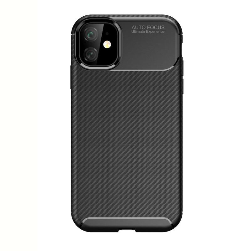 Capa Para iPhone 11 Textura Flexível De Fibra De Carbono