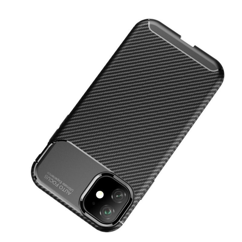 Capa Para iPhone 11 Textura Flexível De Fibra De Carbono