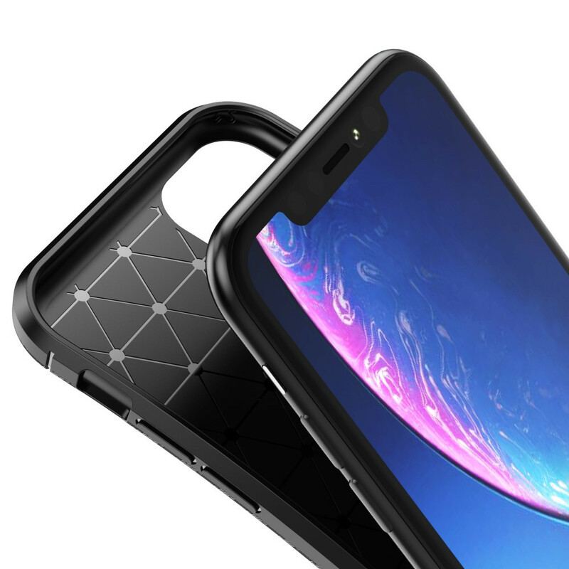 Capa Para iPhone 11 Textura Flexível De Fibra De Carbono