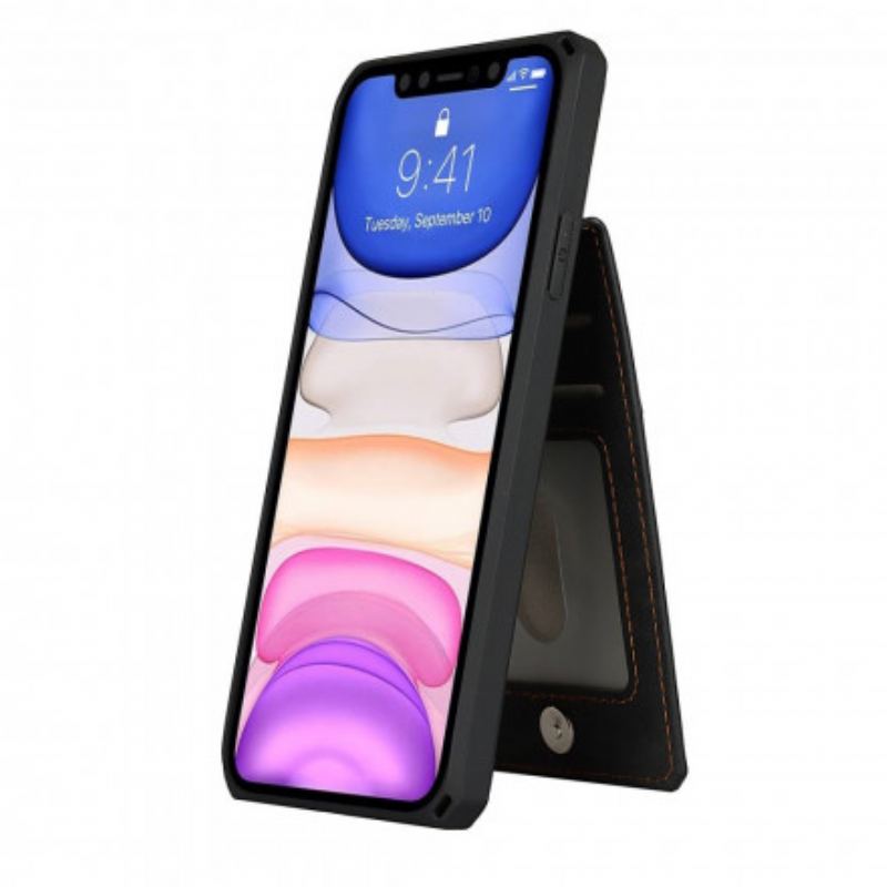 Capa Para iPhone 11 Titulares De Cartão De Suporte Vertical E Horizontal