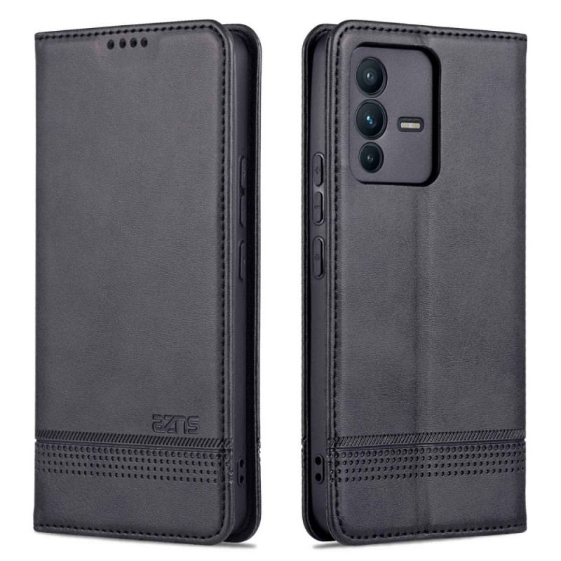 Capa De Celular Para Vivo V23 5G Flip Couro Sintético Azns