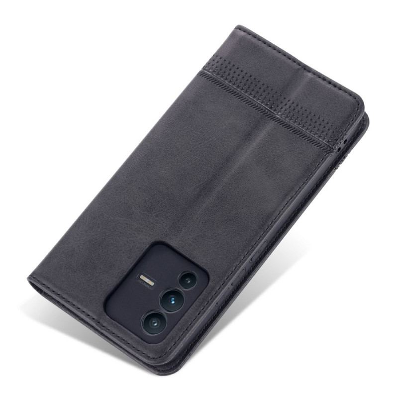 Capa De Celular Para Vivo V23 5G Flip Couro Sintético Azns