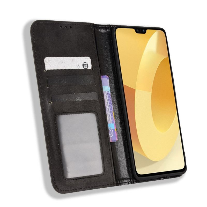 Capa De Celular Para Vivo V23 5G Flip Couro Sintético Estiloso