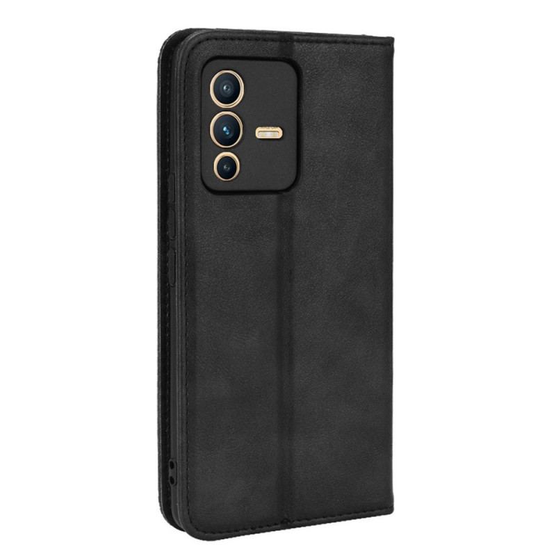 Capa De Celular Para Vivo V23 5G Flip Couro Sintético Estiloso