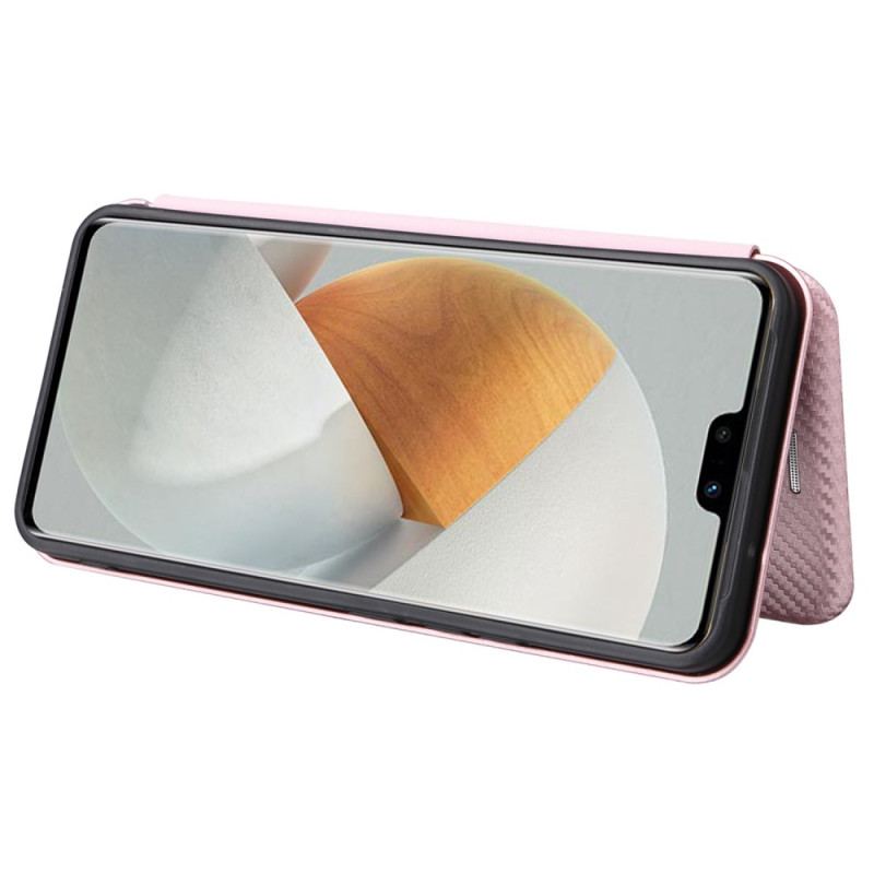 Capa De Celular Para Vivo V23 5G Flip Fibra De Carbono Colorida