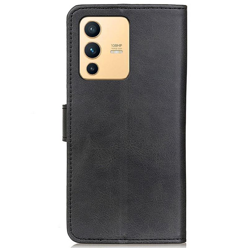 Capa De Couro Para Vivo V23 5G Couro Sintético Fosco