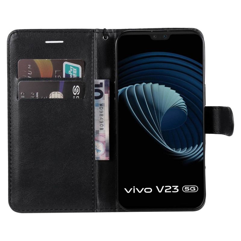 Capa Em Pele Para Vivo V23 5G De Cordão Simples Com Alça