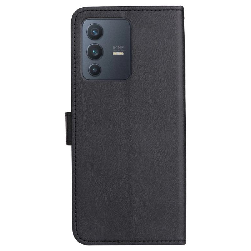 Capa Em Pele Para Vivo V23 5G De Cordão Simples Com Alça