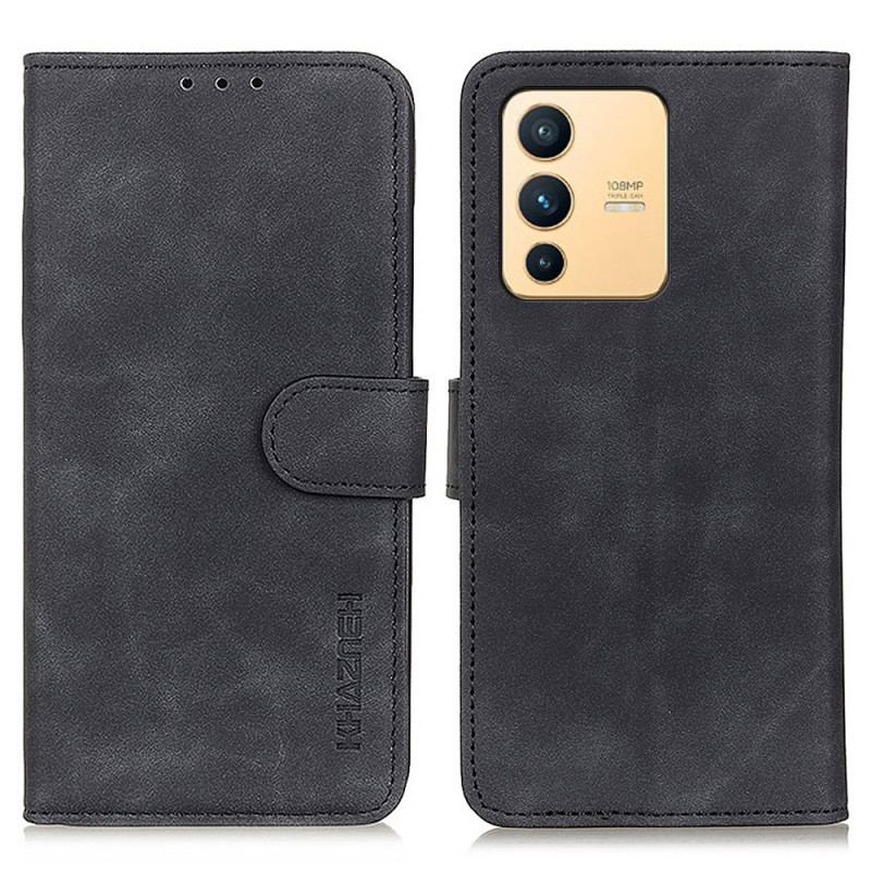 Capa Flip Para Vivo V23 5G Efeito Couro Vintage Khazneh