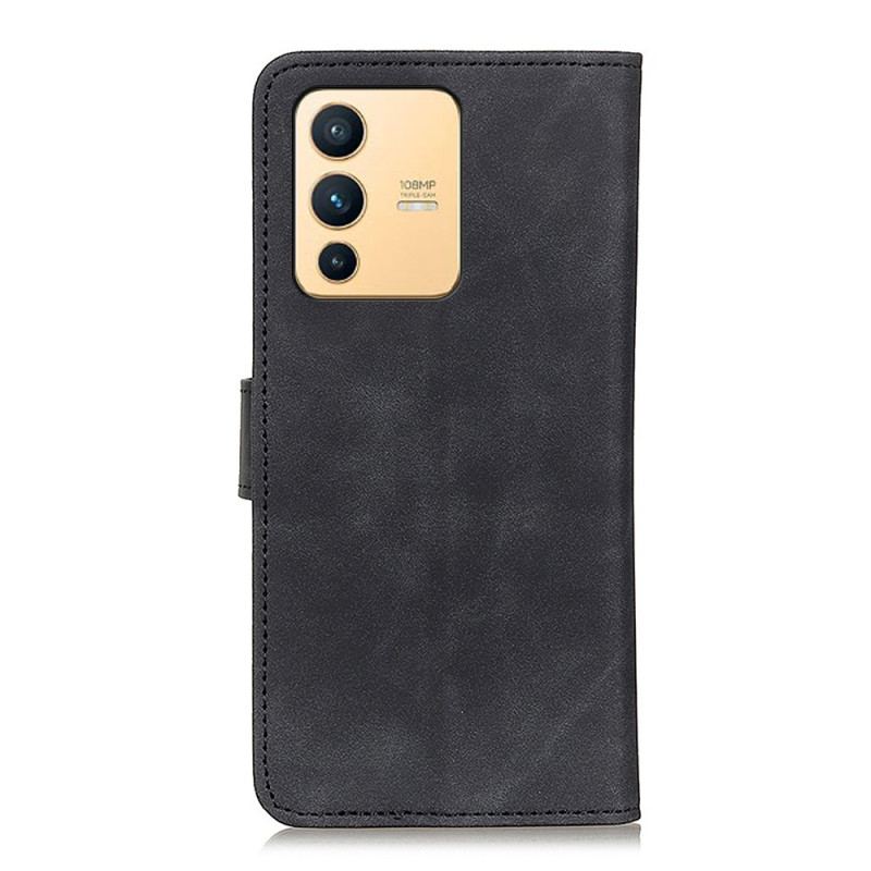 Capa Flip Para Vivo V23 5G Efeito Couro Vintage Khazneh