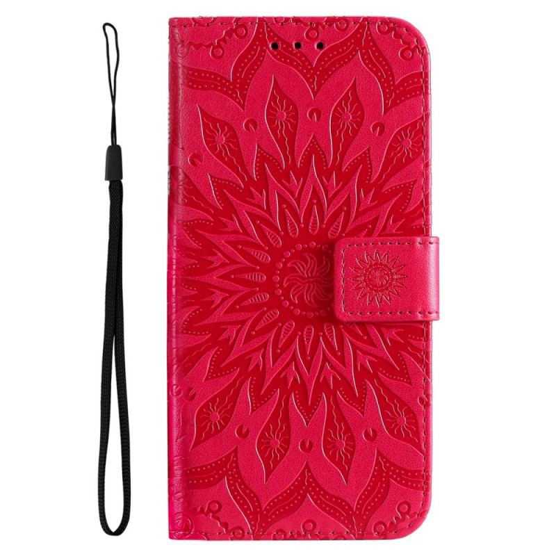 Capa Flip Para Vivo V23 5G Mandala Sol Com Cordão