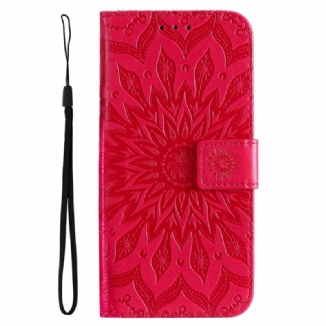 Capa Flip Para Vivo V23 5G Mandala Sol Com Cordão