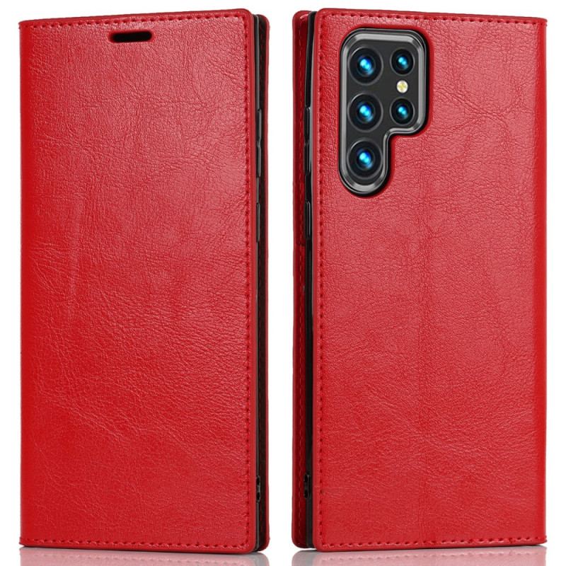 Capa De Celular Para Samsung Galaxy S22 Ultra 5G Flip Couro Legitimo