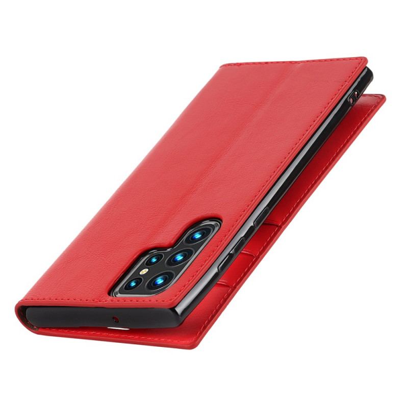 Capa De Celular Para Samsung Galaxy S22 Ultra 5G Flip Couro Legitimo