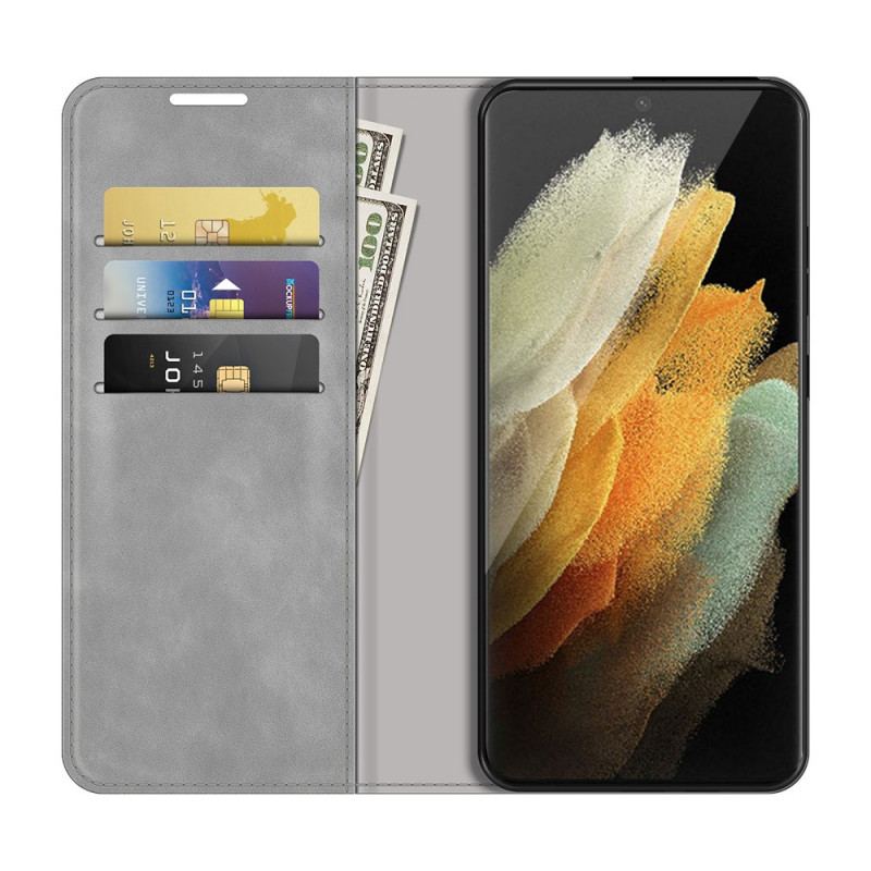 Capa De Celular Para Samsung Galaxy S22 Ultra 5G Flip Estilo Design De Couro