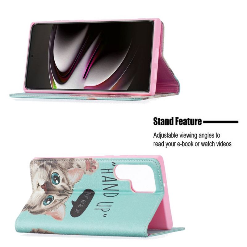 Capa De Celular Para Samsung Galaxy S22 Ultra 5G Flip Hand-up