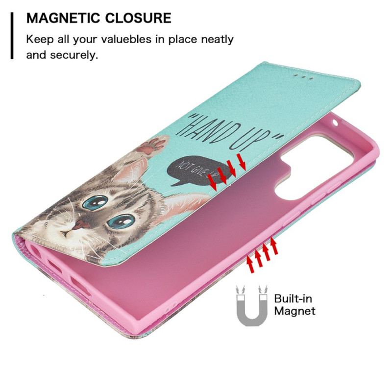 Capa De Celular Para Samsung Galaxy S22 Ultra 5G Flip Hand-up