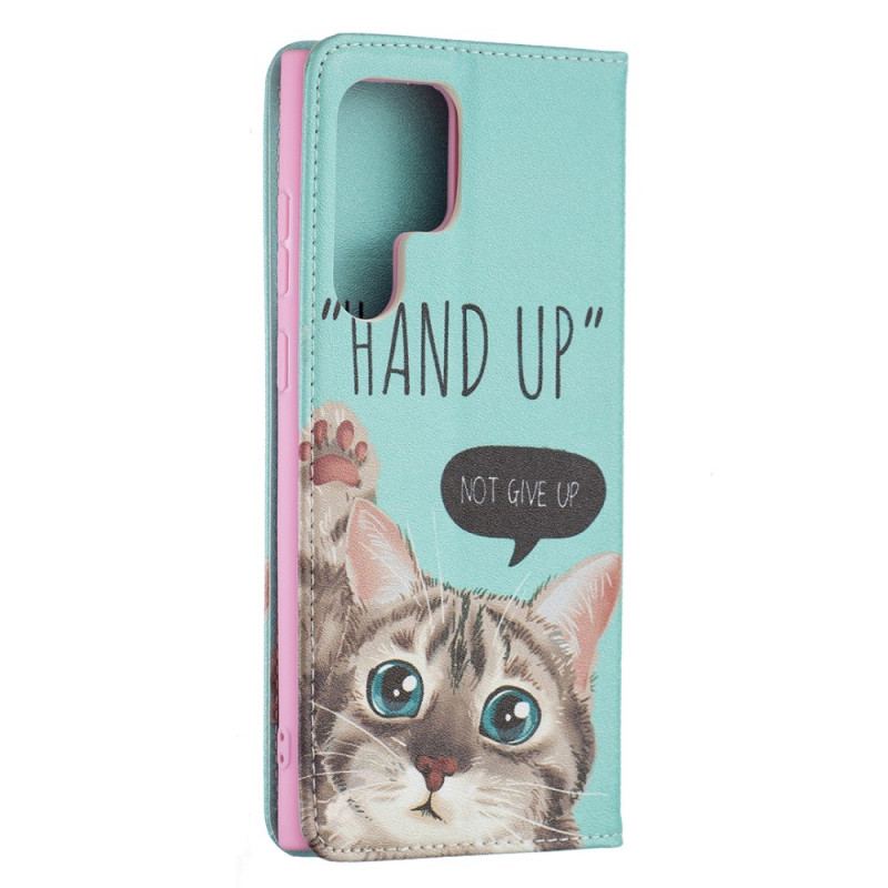 Capa De Celular Para Samsung Galaxy S22 Ultra 5G Flip Hand-up