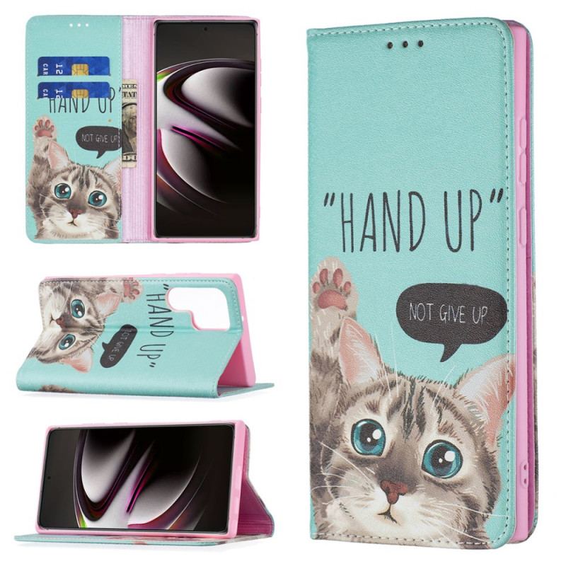 Capa De Celular Para Samsung Galaxy S22 Ultra 5G Flip Hand-up