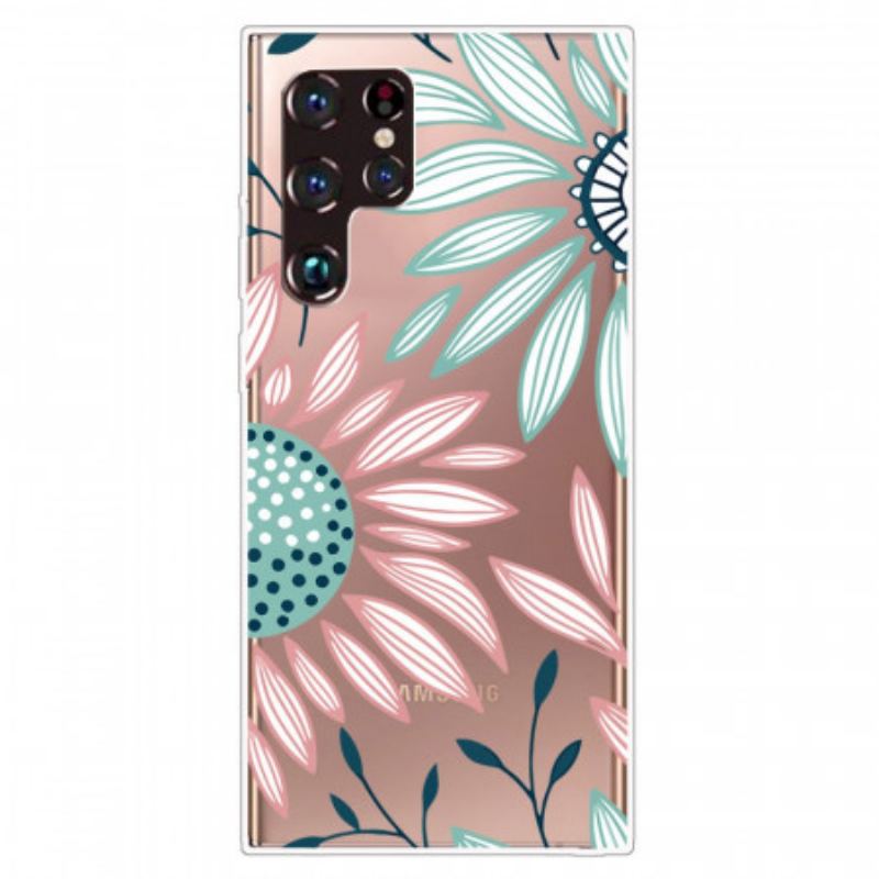 Capa De Celular Para Samsung Galaxy S22 Ultra 5G Uma Flor Transparente