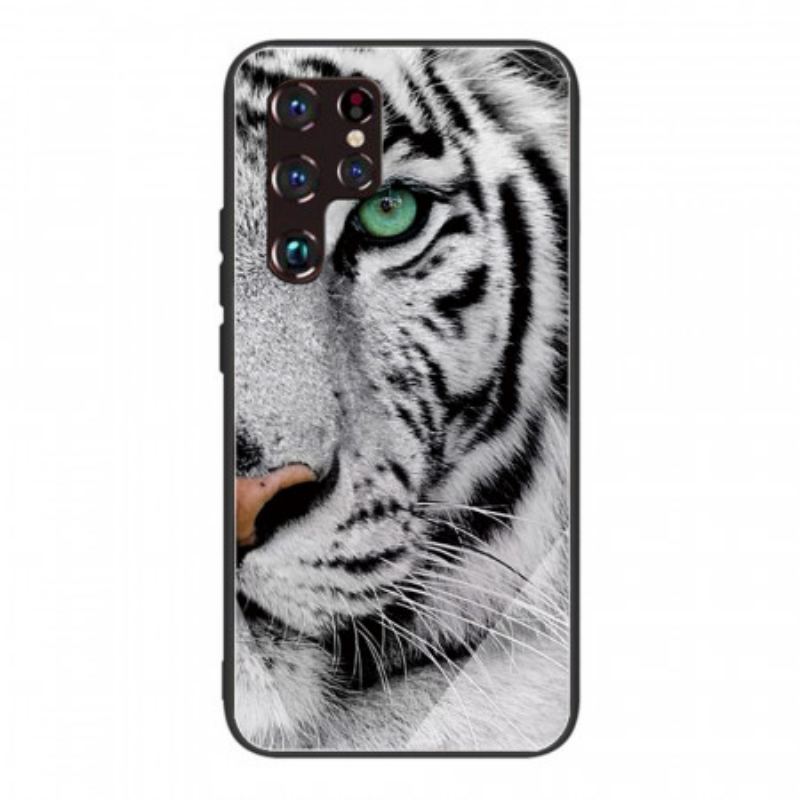 Capa De Celular Para Samsung Galaxy S22 Ultra 5G Vidro Temperado Tigre