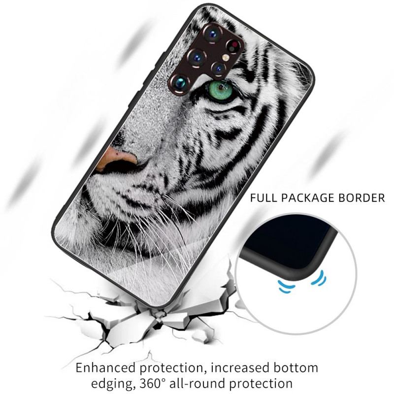 Capa De Celular Para Samsung Galaxy S22 Ultra 5G Vidro Temperado Tigre