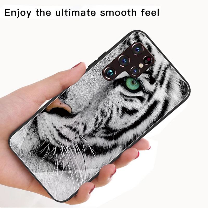 Capa De Celular Para Samsung Galaxy S22 Ultra 5G Vidro Temperado Tigre