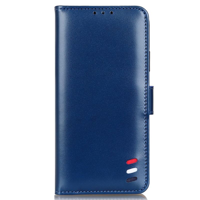 Capa De Couro Para Samsung Galaxy S22 Ultra 5G Efeito Couro Tricolor