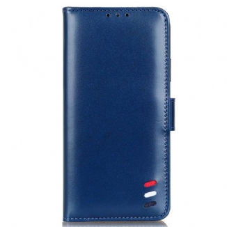 Capa De Couro Para Samsung Galaxy S22 Ultra 5G Efeito Couro Tricolor