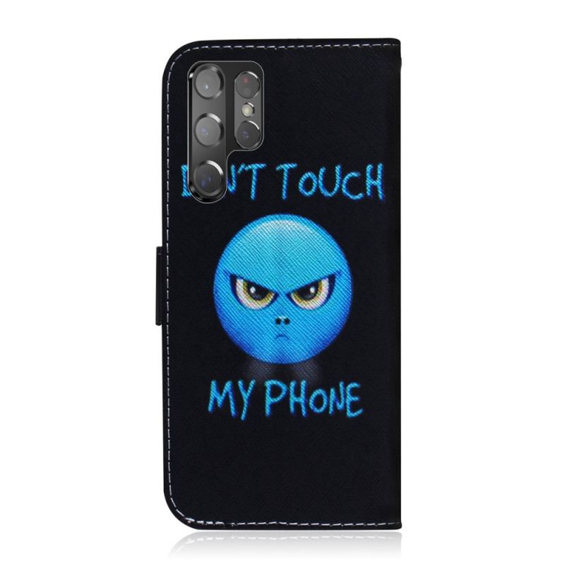 Capa De Couro Para Samsung Galaxy S22 Ultra 5G Emoji Telefone