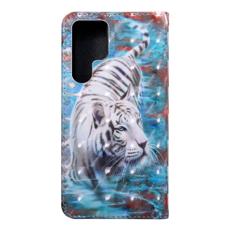 Capa De Couro Para Samsung Galaxy S22 Ultra 5G Luciano O Tigre