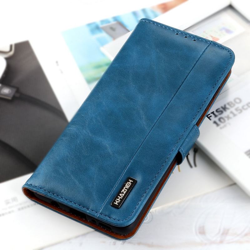 Capa De Couro Para Samsung Galaxy S22 Ultra 5G Couro Sintético Elegance Khazneh