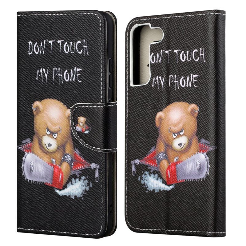 Capa De Couro Para Samsung Galaxy S22 Ultra 5G Urso Perigoso