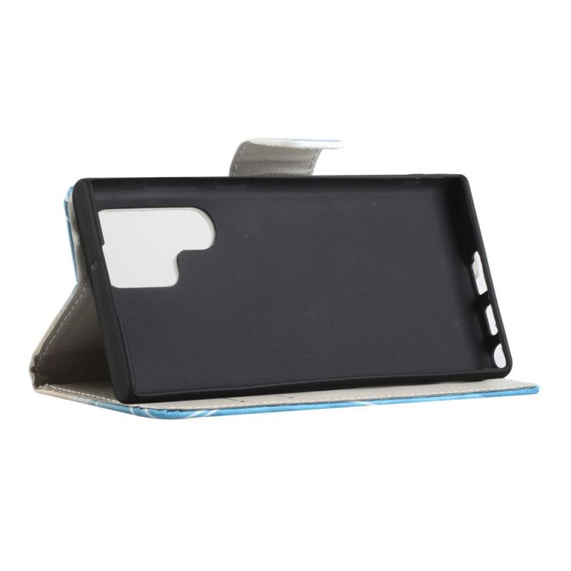 Capa De Couro Para Samsung Galaxy S22 Ultra 5G Urso Perigoso