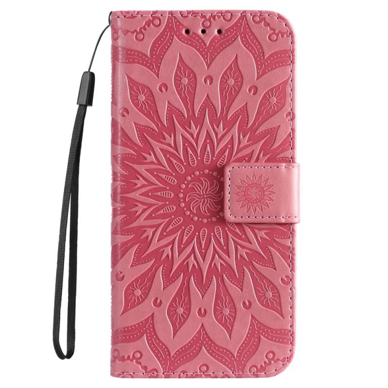 Capa Em Pele Para Samsung Galaxy S22 Ultra 5G Flor Do Sol