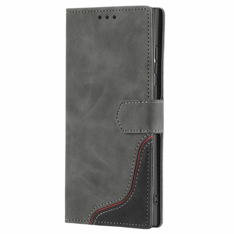 Capa Em Pele Para Samsung Galaxy S22 Ultra 5G Onda Sensível À Pele