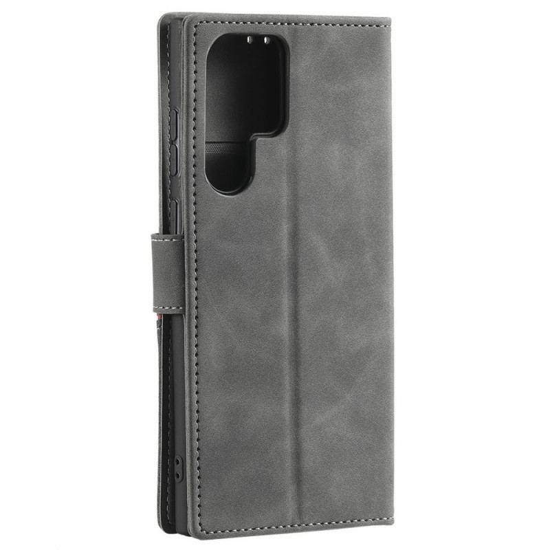 Capa Em Pele Para Samsung Galaxy S22 Ultra 5G Onda Sensível À Pele