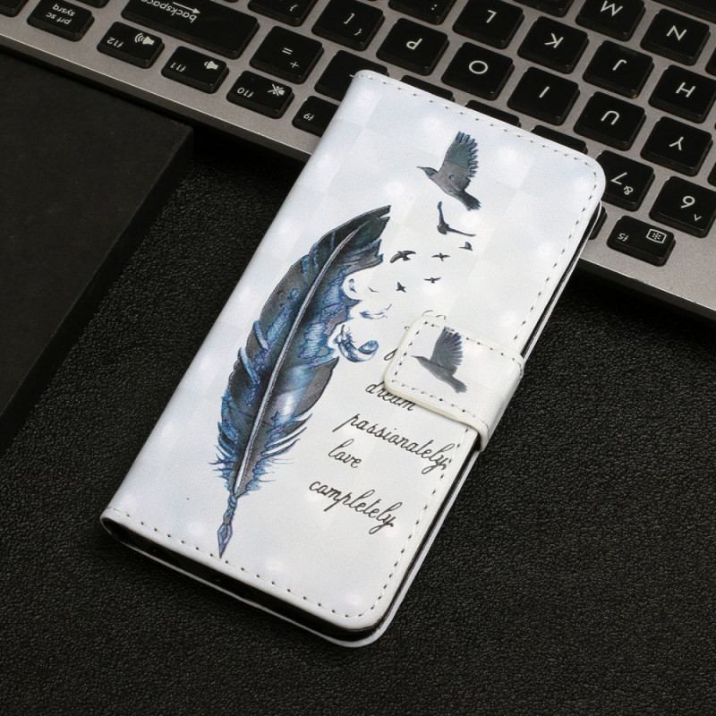 Capa Em Pele Para Samsung Galaxy S22 Ultra 5G Pena Antes De Voar